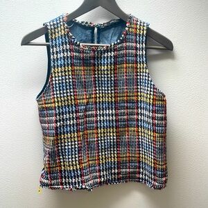 ZARA PLAID BOUCLE TANK WOMEN S CLUELESS PREPPY PARISIAN GOSSIP GIRL